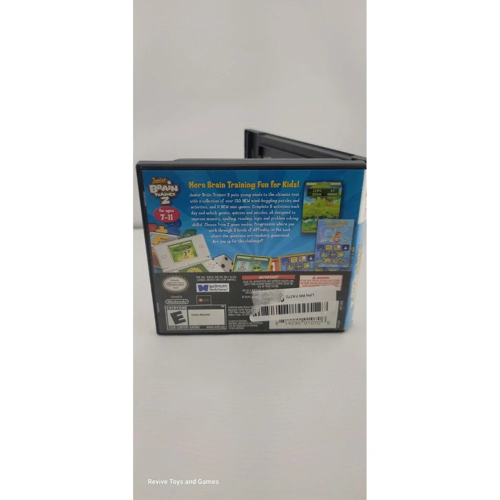 Junior Brain Trainer 2 (Nintendo DS 2011) Game and Case Tested and Working Great